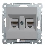 Механизм розетки компьютерная двойная Makel Karea IP20 белый 57001036