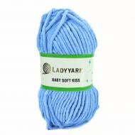 Пряжа для вязания Lady Yarn Baby Soft Kiss SL1015 Elite голубой 2513 Пряжа для вязания Lady Yarn Baby Soft Kiss SL1015 Elite голубой 2513