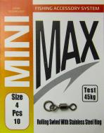 Вертлюг MiniMax Rolling Swivel with Stainless Steel Ring 10 шт. YM-1059-4