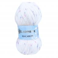 Пряжа для в'язання Lady Yarn Macaron P5709 Elite білий з блакитним та рожевим вкрапленням 2511