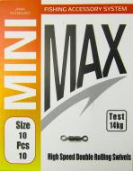 Вертлюг MiniMax High speed double rolling swivels 10 шт. YM-1045-10