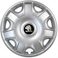 Ковпак для коліс SKS SJS Skoda 301 (logo gray) R15" 4 шт. срібний