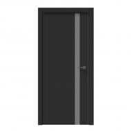 Дверное полотно IN WOOD ET-06 AL ПГ с молдингом и алюминиевой кромкой 600 мм черная корка