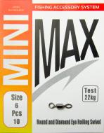 Вертлюг MiniMax Round and diamond eye rolling swivel 10 шт. YM-1030-6