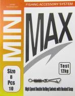 Вертлюг c застібкой MiniMax high speed double rolling swivel snap 10 шт. YM-3032-8