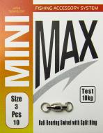 Вертлюг MiniMax high speed double rolling swivel snap 10 шт. YM-1802-3