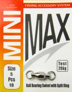 Вертлюг MiniMax high speed double rolling swivel snap 10 шт. YM-1802-5
