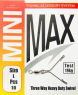 Вертлюг с отводом MiniMax Three Way Heavy Duty swivel 10 шт. L YM-1036-L