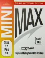 Вертлюг c застібкой MiniMax Impressed Rolling Swivel 10 шт. YM-3023-12