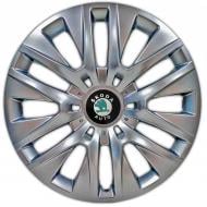 Ковпак для коліс SKS SJS Skoda 429 (logo green) R16" 4 шт. срібний