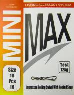 Вертлюг с защелкой MiniMax Impressed Rolling Swivel With Hooked Snap 10 шт. YM-3022-10
