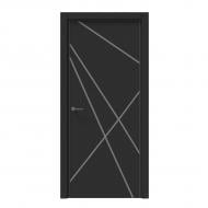 Дверное полотно IN WOOD ET-10 AL ПГ с молдингом и алюминиевой кромкой 700 мм черная корка