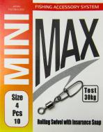 Вертлюг c застібкой MiniMax Rolling swivel with insurance snap 10 шт. YM-3006-4