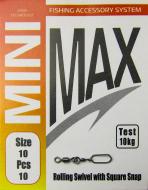 Вертлюг c застібкой MiniMax Rolling swivel with sguare snap 10 шт. YM-3011-10