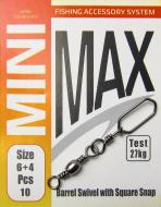 Вертлюг с защелкой MiniMax Barrel Swivel With Sguare Snap 10 шт. YM-3705-6
