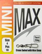 Вертлюг c застібкой MiniMax Grane Swivel With Nice Snap 10 шт. YM-3904-4