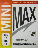 Вертлюг с защелкой MiniMax Rolling Swivel hooked Snap 10 шт. YM-3003-12