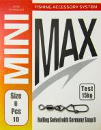 Вертлюг с защелкой MiniMax Rolling Swivel With Germany Snap B 10 шт. YM-3013-6