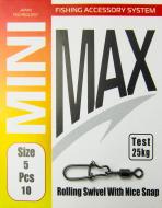 Вертлюг с защелкой MiniMax Rolling Swivel With Nice Snap 10 шт. YM-3004-5