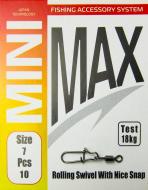 Вертлюг c застібкой MiniMax Rolling Swivel With Nice Snap 10 шт. YM-3004-7 Вертлюг c застібкой MiniMax Rolling Swivel With Nice Snap 10 шт. YM-3004-7