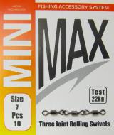 Вертлюг MiniMax 3 rolling swivels 10 шт. YM-1023-7