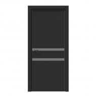 Дверное полотно IN WOOD ET-17 AL ПГ с молдингом и алюминиевой кромкой 700 мм черная корка