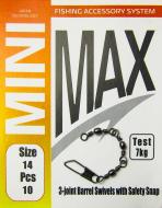 Вертлюг MiniMax 3 swivels with safety shap 10 шт. YM-3708-14