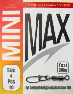Вертлюг MiniMax High Speed Double Rolling Swivel With Insurance 10 шт. YM-3035-4