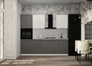 Кухня модульна ROKO Руна пряма МДФ 2,4×2,4м альбіон структура сімпл/лід сімпл/білий Кухня модульна ROKO Руна пряма МДФ 2,4×2,4м альбіон структура сімпл/лід сімпл/білий