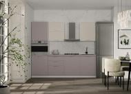 Кухня модульна ROKO Руна пряма МДФ 2,4×2,4м меланж/мокко матовий/білий Кухня модульна ROKO Руна пряма МДФ 2,4×2,4м меланж/мокко матовий/білий