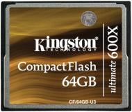 Карта памяти Kingston Compact Flash 64GB Ultimate (CF/64GB-U3)