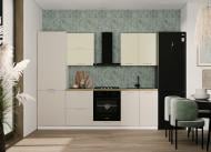 Кухня модульна ROKO Руна пряма МДФ / ДСП 2,6×2,6м кремовий/меланж/білий Кухня модульна ROKO Руна пряма МДФ / ДСП 2,6×2,6м кремовий/меланж/білий