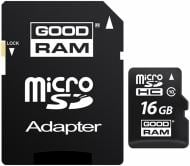 Карта пам'яті Goodram microSDHC 16GB Class 10 UHS I + adapter (SDU16GHCUHS1AGRR10)