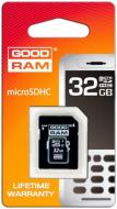 Карта памяти Goodram microSDHC 32GB Class 4 + adapter (SDU32GHCAGRR10)