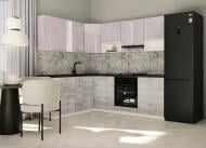 Кухня модульная ROKO Руна прямая МДФ / ДСП 1,8×1,8м латте глянец/дуб полярный/белый