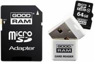 Карта памяти Goodram microSDHC 8GB Class 10 3 в 1 (USDR48GBC10R9)