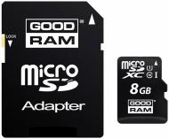 Карта памяти Goodram microSDHC 8GB Class 10 UHS I + adapter (SDU8GHCUHS1AGRR10)