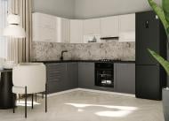 Кухня модульна ROKO Руна пряма МДФ 1,8×1,8м меланж сімпл/лід сімпл/білий