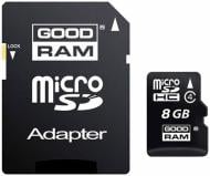 Карта памяти Goodram microSDHC 8GB Class 4 + adapter (SDU8GHCAGRR10)