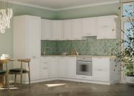 Кухня модульна ROKO Марсель кутова МДФ 2×2м білий шовк/білий Кухня модульна ROKO Марсель кутова МДФ 2×2м білий шовк/білий