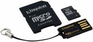 Карта памяти Kingston microSDHC 4GB Class 4 +SD adapter +USB кардрідер (MBLY4G2/4GB)