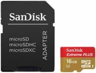 Карта памяти SanDisk microSDHC 16GB Extreme PLUS Class 10 UHS-I (SDSDQX-016G-U46A)