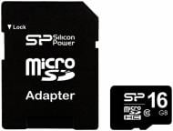 Карта памяти Silicon Power microSDHC 16GB Class 10 + SD adapter (SP016GBSTH010V10SP)