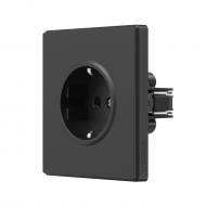 Розетка бытовая с заземлением IP20 черный матовый 28871