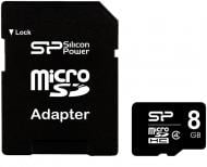 Карта памяти Silicon Power microSDHC 8GB Class 4 + SD adapter (SP008GBSTH004V10SP)