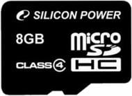 Карта памяти Silicon Power microSDHC 8GB Class 4 (SP008GBSTH004V10)