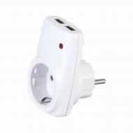 Адаптер-переходник HOROZ ELECTRIC USB AXIS с заземлением 1 гн. white 113-001-0001-010