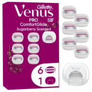 Сменный картридж Gillette Venus Pro ComfortGlide Sugarberry 6 шт. + чехол для лезвий 1 шт.