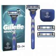 Станок для бритья GILLETTE MACH3 с 3 сменными картриджами + чехол 1 шт.