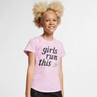 Футболка Nike G NSW TEE SCOOP GIRLS RUN THIS AR5064-663 р.S рожевий